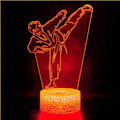 Miniatyrbillede 4 af 4: 3D Taekwondo Karate Natlys Bordlampe Optisk Illusion Lamper 7 Farveskiftende Lys LED Bordlampe Julegave Hjem Kærlighed Fødselsdag Børn Dekoration Legetøj Gave