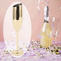 Miniatyrbillede 4 af 6: Rustfrit og misfarvningsresistent metalgoblet med skrå mund, rustfrit stålglas til champagne til fest, fest, hjem, belagt Gold