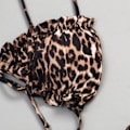 Pikkukuva 4 / 5: Bikinit, tiukka istuvuus, naisten 2-osainen puku, mielikuvituksellinen leopardin printti, rypytetty kolmiopussi vaimolle (M)