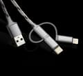 Miniatyrbillede 2 af 6: 3-i-1 Multi Hurtigopladningskabel 3A Nylonflettet USB A til Lightning/Type C/Micro USB Oplader