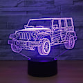 Miniatyrbilde 1 av 7: 3D LED Bil Nattelykt Gradient Jeep Form USB Sengelampe Soverom 3D Bordlampe USB Innendørs Dekor Atmosfærisk Lampe Bursdagsgave
