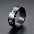 Miniatyrbillede 5 af 10: Omkreds: 50mm Tai Chi Yin Yang Bagua Balance Ring Roterende Spinner Band Ring Anti Angst Cool Stress Relieveing Fidget Ringe til Mænd Kvinder