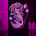 Miniatyrbillede 1 af 6: Anime Havfrue Figur 7/16 Farve Fjernbetjening Berøringskontakt Natlys 3D Illusion Lampe til Soveværelses Dekoration USB Lys Julegave (Sort Base)