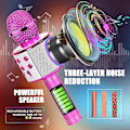 Miniatyrbilde 5 av 5: Rosa karaoke-mikrofon med Bluetooth, syngeleker for jenter, bursdagsgaver for 9, 10, 11, 12 år gamle barn, strømpefyll