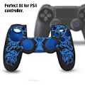 Pikkukuva 4 / 7: Pelikonsolin ohjainnahka, pehmeä silikonikuori, nahka Grip-kuori PlayStation 4 PS4 -ohjaimelle Black-Blue