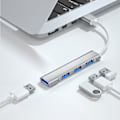 Miniatyrbild 1 av 4: Mini USB-hubbtillägg, 4-portars USB, USB-adapterstation, ultraslim bärbar datahubb, USB-splitter i aluminium