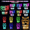Miniatyrbilde 2 av 7: 3 stk 3D Illusions Gamer nattlys, spillrom dekor med to-farget skjerm + timer, gamer gaver med fjernkontroll, spilllampe for gutter jenter menn