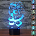 Miniatyrbillede 1 af 5: 3D Julemand Natlys Bordsklampe Optisk Illusion Lamper 7 Farveskiftende Lys LED Bordlampe Jul Hjem Kærlighed Fødselsdag Børn Børn Dekoration Legetøj Gi