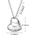 Miniatyrbilde 2 av 5: AVEKI Kremasjonsurne Halskjede for Aske Urne Smykker, Forever in My Heart Gravert Rustfritt Stål Keepsake Vanntett Minnesmerke Anheng for mor og far wit