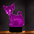 Miniatyrbild 1 av 4: 3D Chihuahua Hund Nattlampa Illusion 7 Färgväxlande Touch Switch Lampor Akrylplatt ABS-bas USB-kabel Födelsedagspresent Leksaker