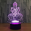 Miniatyrbild 3 av 7: 7 Färgväxlande Nattlampa 3D Atmosfärisk Glödlampa 3D Visuell Illusion LED-lampa för Barnleksak Jul- och Födelsedagspresenter (Buddha)