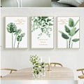 Miniatyrbild 8 av 8: Wekity Botaniska Väggkonst Tryck Set om 3 Tropiska Löv Canvas Dekor Växtblad Boho Väggdekor Bilder Gröna Boho Posters Konst Set Badrumsvägg