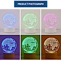 Miniatyrbild 2 av 6: 3D Jordklot Amerika Globus Optisk Illusion Nattlampa 7 Färgbytande Touch-brytare USB-driven LED Sovrumsdekoration Skrivbordslampa för Semester B