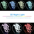 Miniatyrbilde 5 av 7: 3D Rose Blomst Optisk Illusionslampe 7 Farger Skiftende LED 3D Nattelys Bordlampe, Berøringskontroll, for Hjem Sengbord Bursdag Valentinsdag Gave
