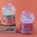 Miniatyrbild 5 av 8: Musikalisk Snöglob, 3.94 Tum Enhörning Karusell Snöglob med Musik Färgväxlande Automatisk Snöfall Enhörning Musiklåda Present