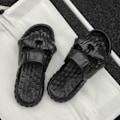 Miniatyrbild 4 av 6: Herr Skull Slide Tofflor EVA Tjock Sula Antihalk Mjuka Skull Slide Tofflor för Sommar Utomhus Black 40/41