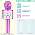 Miniatyrbilde 2 av 5: Rosa karaoke-mikrofon med Bluetooth, syngeleker for jenter, bursdagsgaver for 9, 10, 11, 12 år gamle barn, strømpefyll