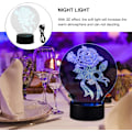 Miniatyrbilde 4 av 7: 3D Rose Blomst Optisk Illusionslampe 7 Farger Skiftende LED 3D Nattelys Bordlampe, Berøringskontroll, for Hjem Sengbord Bursdag Valentinsdag Gave