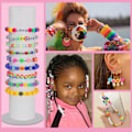 Miniatyrbilde 5 av 6: Armbåndssett, Craft Bead Making Pony Beads, Polymer Clay Beads, Smiling Face Beads, Letter Beads, Smykkesett, DIY Håndverk Gaver fo colorful