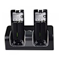 Miniatyrbilde 2 av 4: For Nintendo Wii U Dual Remote Controller Lader Ladestasjon + 2x Oppladbare Batteripakke Tilbehørspakke, Svart