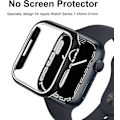 Miniatyrbilde 2 av 5: For Apple Watch Series 7 45mm, Hard Plated PC Frame Case Slim All-Around Bumper Case for Apple Watch Series 7 Black and silver