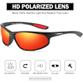 Miniatyrbilde 2 av 7: Polariserte sportsolbriller for menn sykling kjøring fiske 100% UV-beskyttelse Black Frame Red