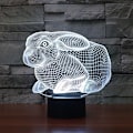 Miniatyrbilde 3 av 6: 3D Kanin nattlys bordsklampe optisk illusjon lamper 7 fargeendrende lys LED bordlampe Jul Hjem Kjærlighet Bursdag Barn Barn Dekor Leke Gave