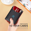 Miniatyrbilde 4 av 7: Rød herre lommebok, tynn RFID-skinn, 2 ID-vinduer med gaveeske Carbon black,red