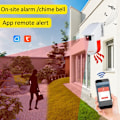 Miniatyrbild 2 av 5: Rörelsesensor Utomhus Säkerhets Infraröd Detektor med Strobe Sirenlarm eller Dörrklocka Prompt för Hem Anti Stöld och Melodi Chime Ring Bell