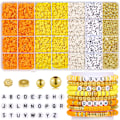 Miniatyrbillede 1 af 7: 5000 stk. lerperle armbåndssæt til piger Venskabslerperler til armbånd Gule orange hvide perler Bogstavsguldperler til smykkefremstilling Yellow Series Clay Beads
