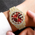 Miniatyrbillede 3 af 3: Herre Diamant Ur Mode Krystal Rhinestone Quartz Analog Ur Is Ur Armbåndsur