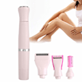 Miniatyrbillede 1 af 8: Elektrisk epilator, 4 i 1 USB genopladelig epilator til kvinder, hårfjerner, damebarbermaskine, våd og tør hårfjerner til armhuler og ben