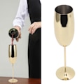 Miniatyrbillede 3 af 5: Metal Vinglas i Rustfrit Stål - Elegant, Høj Hårdhed, Bredt Anvendt - Metal Vinglas til Fest, Bryllup, Banket - Farve Gold 260ml