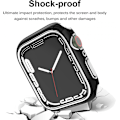 Miniatyrbilde 4 av 5: For Apple Watch Series 7 45mm, Hard Plated PC Frame Case Slim All-Around Bumper Case for Apple Watch Series 7 Black and silver