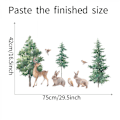 Miniatyrbild 5 av 5: Väggklistermärke väggmålning tecknad tall cypress väggklistermärken fågel älg skog barnrum hem tapetdekor