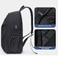 Miniatyrbilde 4 av 5: Mannsryggsekker Lett Laptop Business Reiseveske med USB-ladeport for Skole Utendørs Polyester Blue