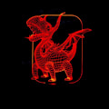 Miniatyrbild 2 av 7: Pterosaurs Draken 3D LED-lampa Magisk Illusion LED Bordlampa med Bild Nattljus för Pojkar Barn Presenter 7 Färger Touchkontroll