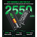 Miniatyrbild 3 av 3: 2X2550mAh Uppladdningsbart Batteri+Kontroll Laddningsstativ För Xbox Series X/S/Xbox One X/Xbox One S