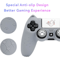 Miniatyrbilde 2 av 7: Kattenslab PS4-kontrollerhud Anti-skli Silikonhud Beskyttende Deksel for PS4 Trådløs Kontroller Grey