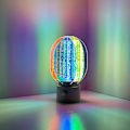 Miniatyrbilde 1 av 9: Aurora Bordlampe for Soverom, 360° Roterende RGB Sengelampe Akryl Trådløs Batteridrevet Lampe Dimbar Nattbordlampe