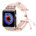 Pikkukuva 1 / 6: Helmi- ja Agattikoristeinen Ranneke Apple Watchille Series SE 8 7 6 5 4 3 2 1, Säädettävä iWatch 38/40/41mm Rannekoru