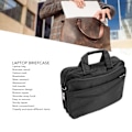 Miniatyrbillede 4 af 5: Sort 15 tommer Business Laptop Skuldertaske Kontor Rejse Vandafvisende Udvidelig Laptop Aktentaske Sort 15 tommer