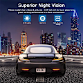 Miniatyrbillede 3 af 8: Dash Cam for og bag 1080P Full HD Dual Dash Camera i bilkamera instrumentbræt Dashcam til biler 170 vidvinkel med 3,0\" LCD-skærm nat vi