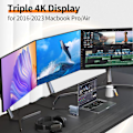 Miniatyrbild 2 av 7: 15-i-1 bärbar dockningsstation 4K@60Hz kompatibel med Mac Window Hp Thunderbolt 4(2 HDMI, DP, 100W PD, Ethernet, 5 USB-portar, SD/TF-kort, ljud)