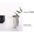 Miniatyrbillede 6 af 8: Sort Keramisk Dekorativ Skål med Ansigtsmønster, Smykke- og Nøgleholder, Hjemmeindretningsvase til Stue