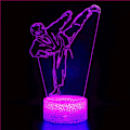 Miniatyrbillede 2 af 4: 3D Taekwondo Karate Natlys Bordlampe Optisk Illusion Lamper 7 Farveskiftende Lys LED Bordlampe Julegave Hjem Kærlighed Fødselsdag Børn Dekoration Legetøj Gave
