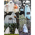 Miniatyrbilde 5 av 5: Barnekostyme til Halloween, hvitt spøkelse, til utkledning, Halloween-kostyme til barnehageforestilling