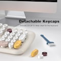 Miniatyrbillede 5 af 7: Trådløst Tastatur og Mus Combo, 2.4G Fuld Størrelse Retro Skrivemaskine Computer Tastatur og 3 Niveau Justerbar Trådløs Mus til Windows