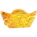 Miniatyrbilde 1 av 9: Krystall Lykke Ingot Krystallfigurer Feng Shui Krystall Yuan Bao Krystallskjæring Ingot Gullfarget Ingot Dragen Yuan Bao Dekor Ornament Krystall