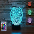 Miniatyrbilde 1 av 5: 3D Ugle Ørn Nattlys Bordskrive Optisk Illusjon Lamper 16 Farge Skiftende Lys LED Bordlampe Jul Hjem Kjærlighet Bursdag Barn Barn Dekor Gave